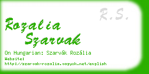 rozalia szarvak business card